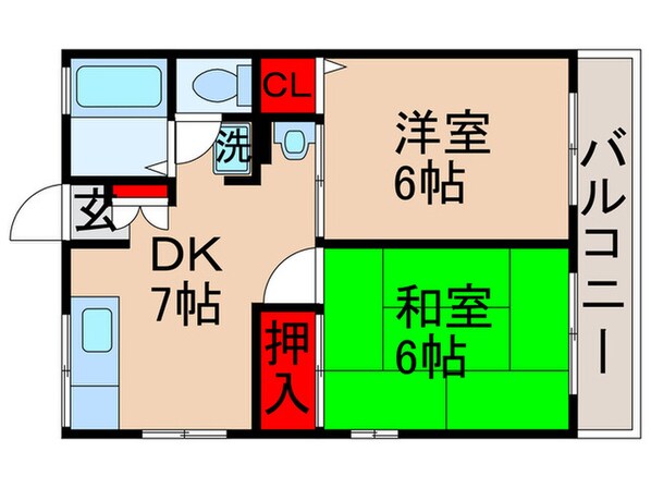 シティーハイムヒロ大川の物件間取画像